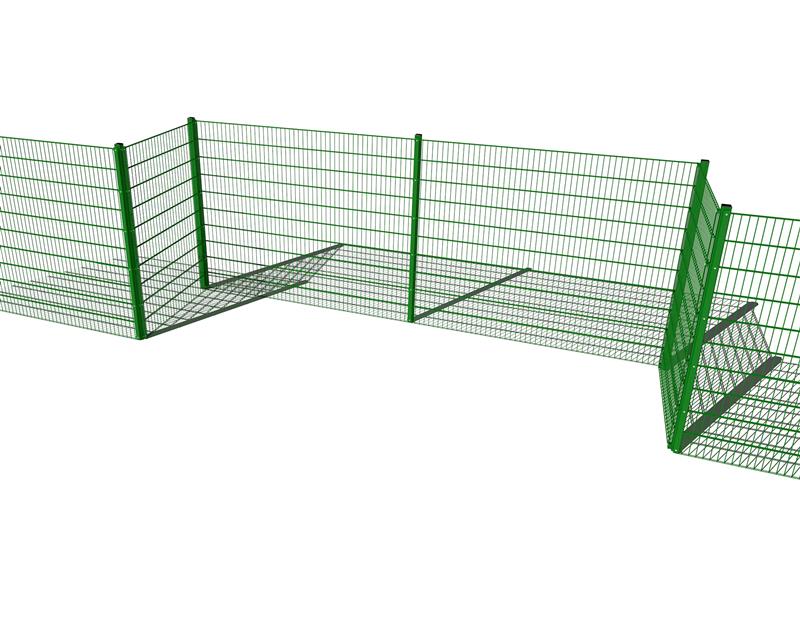 Technical render of a Sport Fencing 2M High Recessed Goal